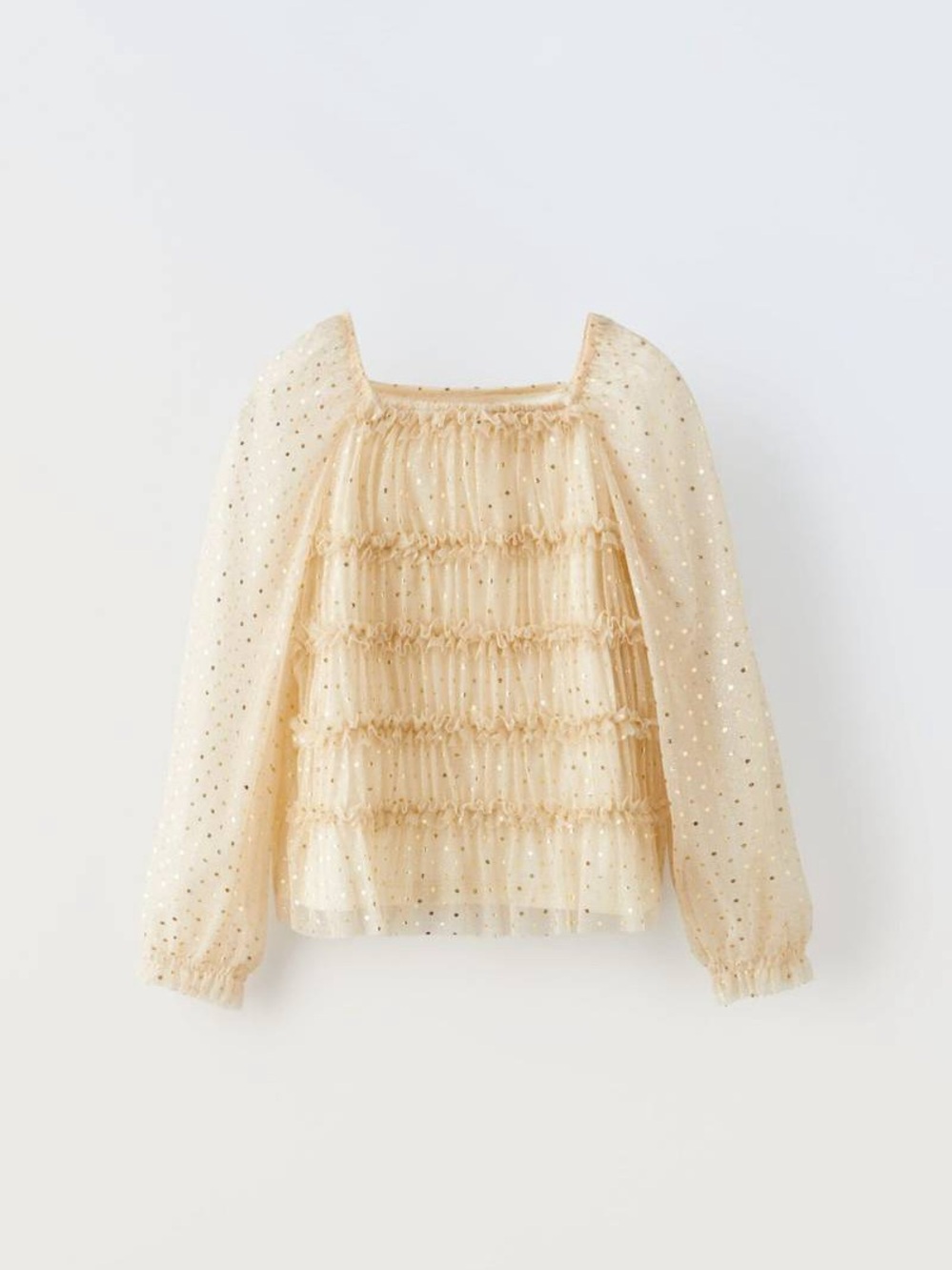 Zara Gold Foil Tulle Top